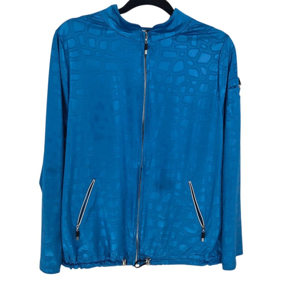 Jamie Sadock womens size XL Blue full zip long sleeve jacket casual golf pockets